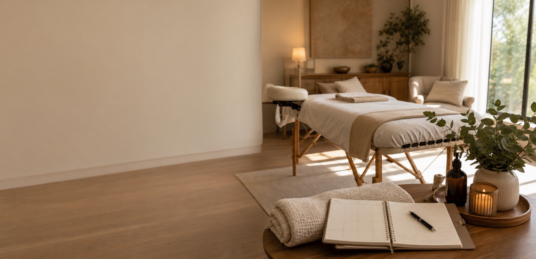 A private mobile massage space prepared for a coordinated Vancouver request.